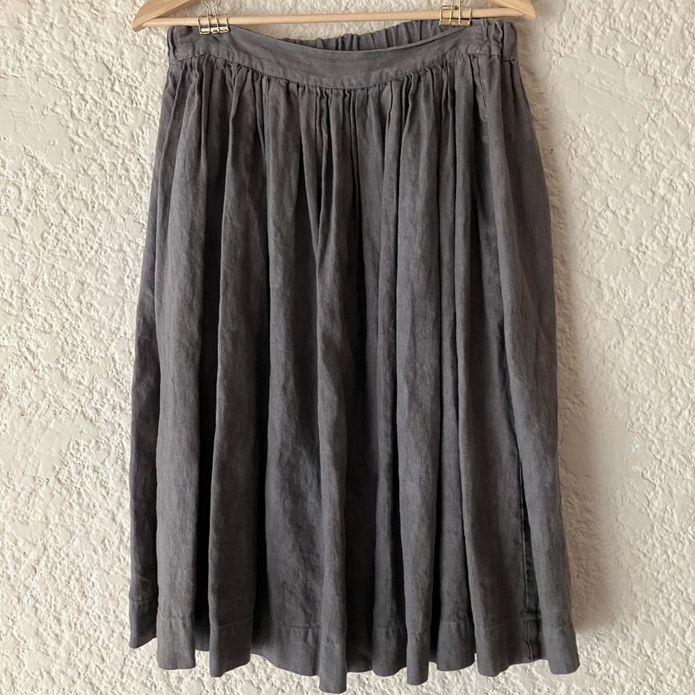 notPerfectLinen "1950s City" midi skirt with pockets